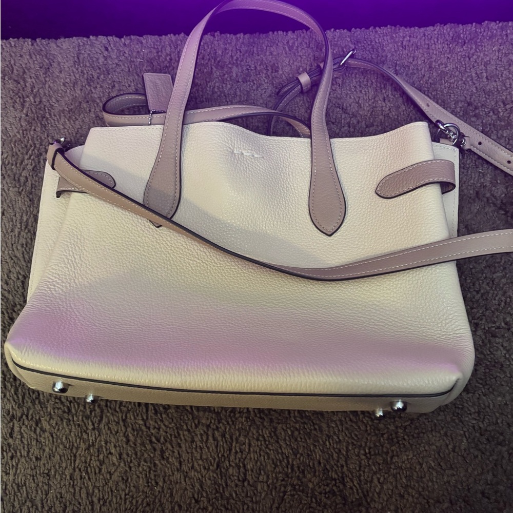 Coach Authentic Pebble Stone Leather Tote Bag CH536 Ivory Style Hanna - Picture 4 of 12
